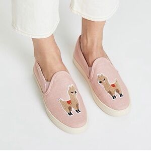 Soludos Pink Slip-On Shoes with Llama Design New in Box 8